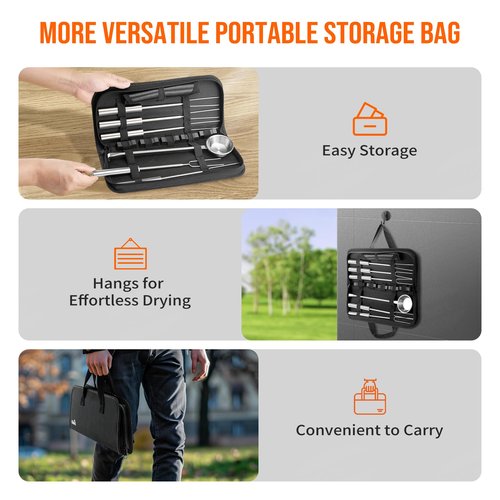 Gibot Marshmallow Roasting Sticks for Fire Pit, 5 Dishwasher Safe Stainless Steel Extendable Smores Sticks with Rests Pellet Scoop Grill mat, Camping Essentials，Stove Accessory Pack