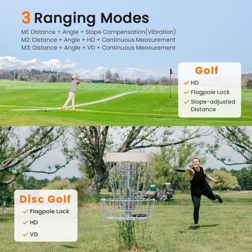 PEAKPULSE 1200 Yards Mini Range Finder Golf Rangefinder HDLCD 7X Magnification with Slope Laser Distance Rangefinder for Men Women Junior Rechargeable Flag Pole Locked with Vibration Angle Measurement