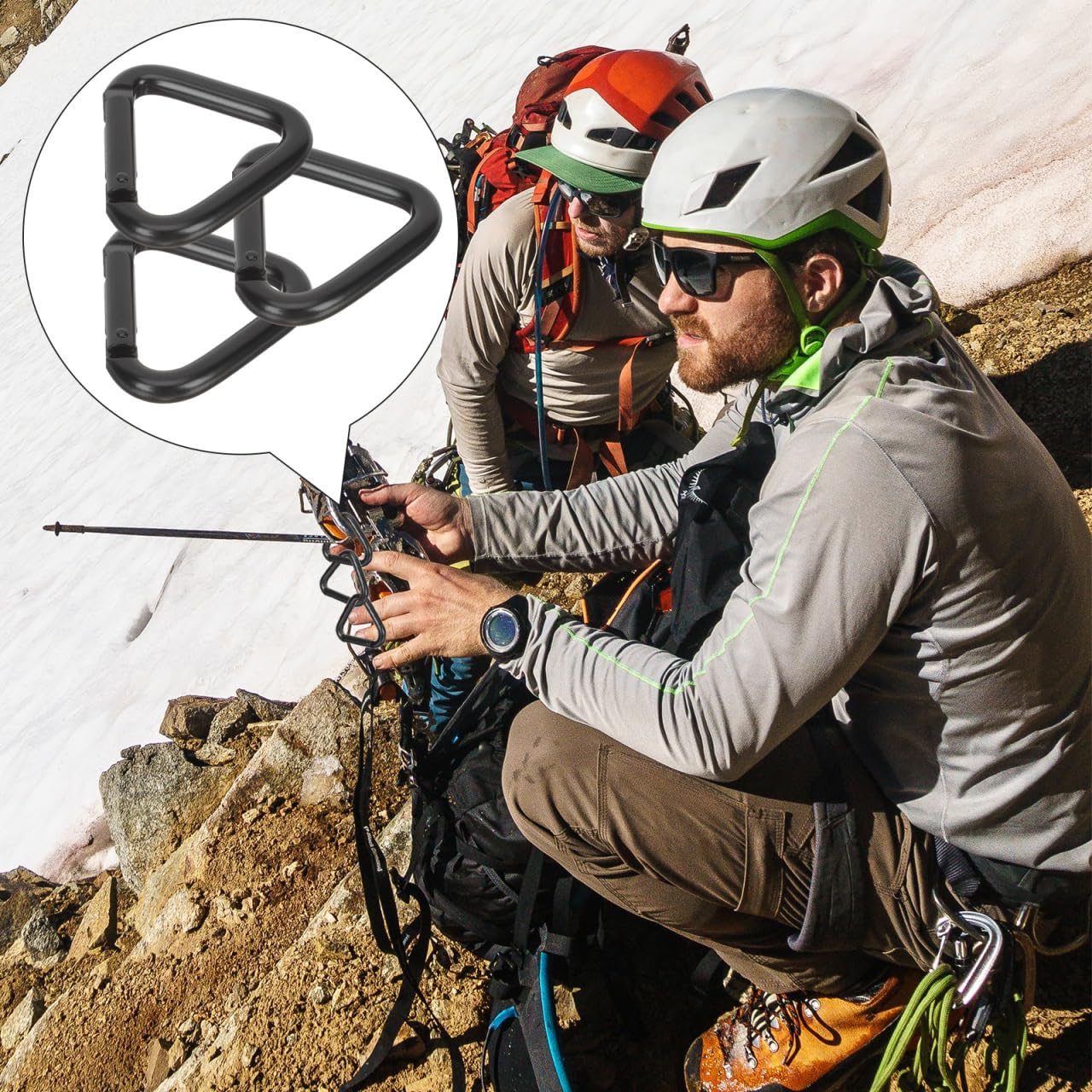 Aluminum Alloy Heavy Duty Carabiner Clips - Compact 1 97X1 77 Inch Climbing Buckles for Outdoor Activities Keychain Accessories and Fishing Snap Clips