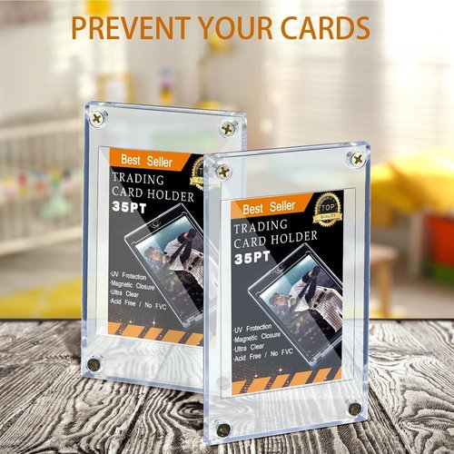 Screw Trading Card Protector with Display Stands Acrylic 35 PT Baseball Card Holder for Football Sports Game Business Display(30 Pcs)