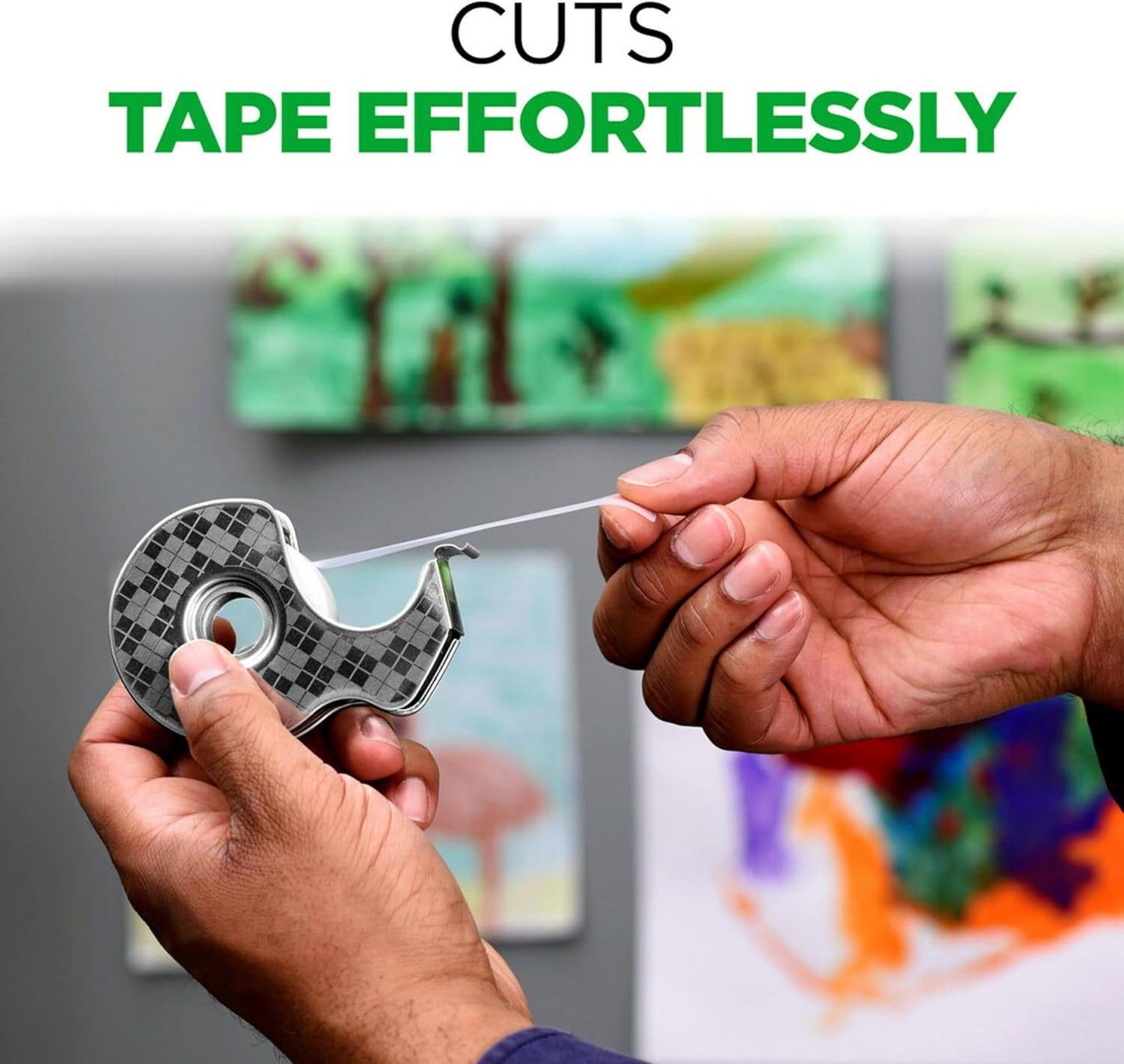 Scotch Magic Tape Stainless Steel Refillable Dispenser with Plant-Based Adhesive Refill Pack, Includes 2 Rolls of Invisible Tape, 3/4 in x 550 in
