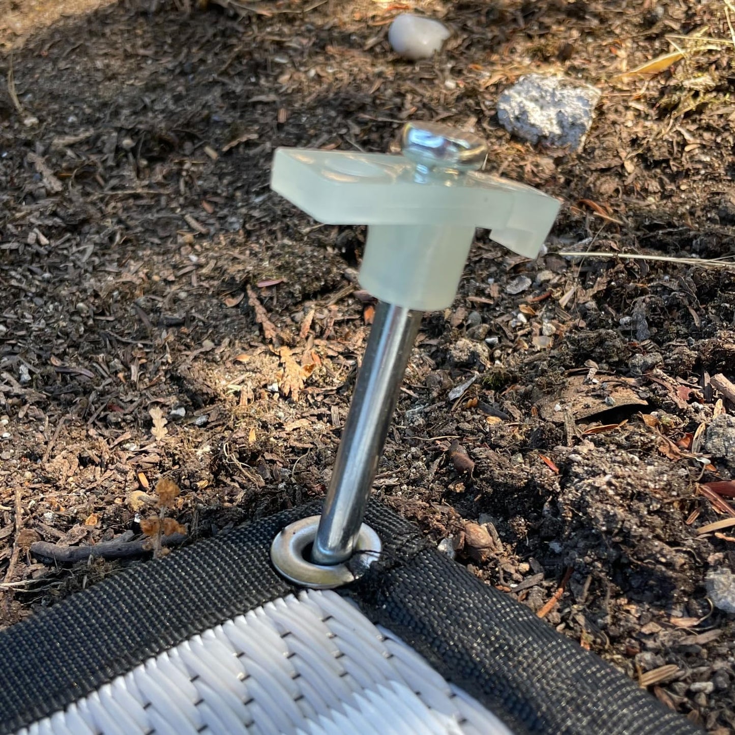 6-Pack Tent Stakes Heavy Duty 10.5" Steel Pegs with Glow-in-Dark Heads for Outdoor Mats, Tents, Rugs