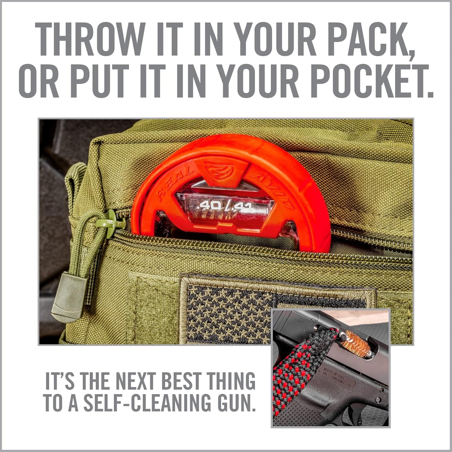 Real Avid Bore Boss Gun Cleaning System - Rapid Pull Through Barrel & Bore Cleaning Cable with Integrated Brush & Mop - Choose Style Below