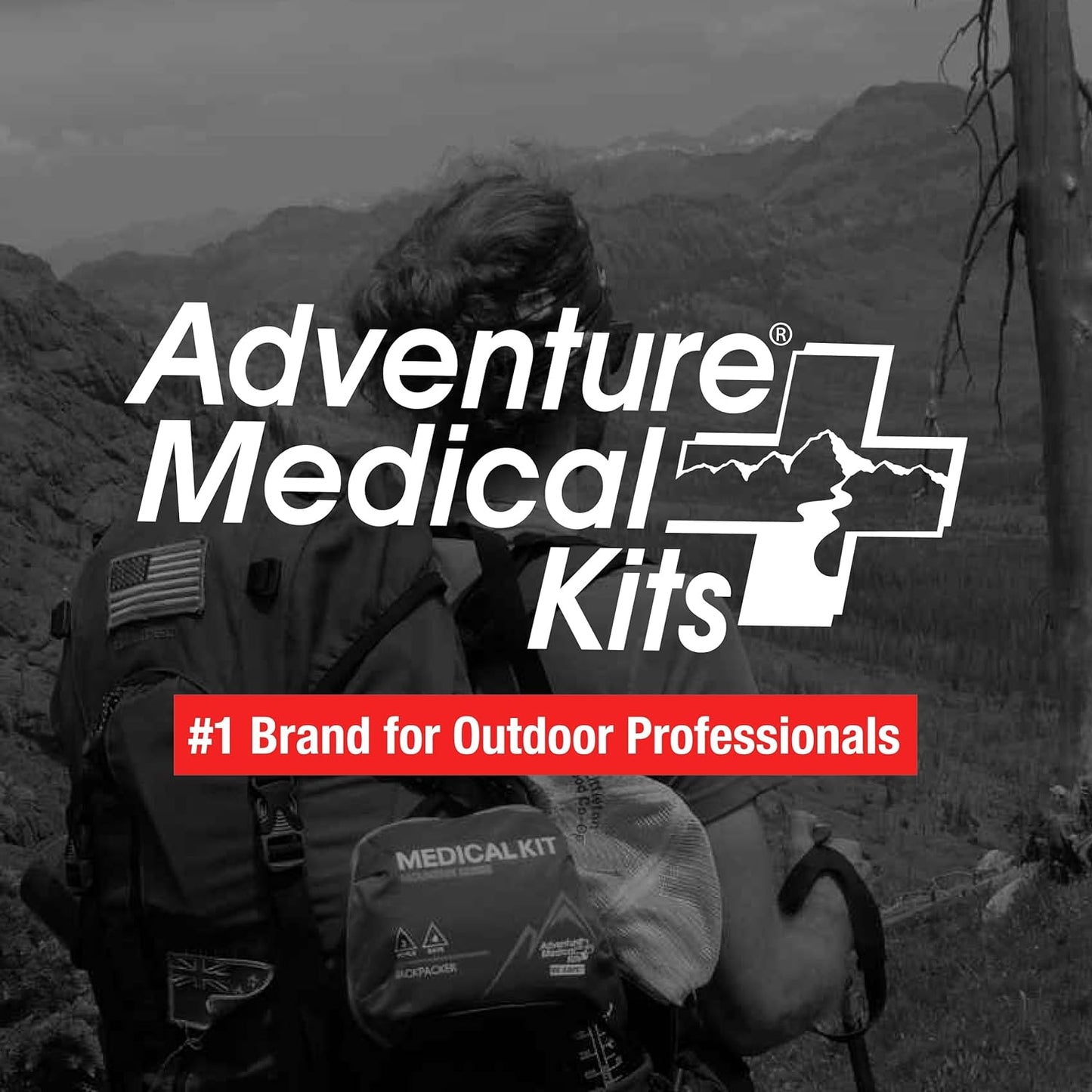 Adventure Medical Kits Mountain Series Medical Kit - Backpacker - Emergency Medical First Aid Kit - For 2 People for 4 Days - Comes with a Trauma Pad, Medicine, Guide Book & More