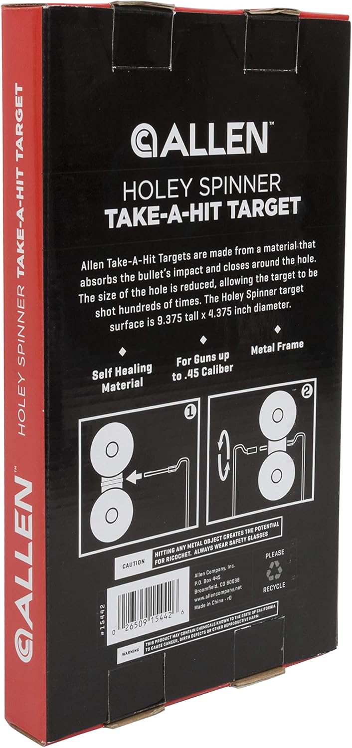 EZ-Aim™ Shooting Gallery Self-Healing Spinner Target, Gong Target by Allen®, 12-14 Inches Tall, Shooting Targets, Gun - Rifle - Pistol - Airsoft - BB Gun - Air Rifle, Orange