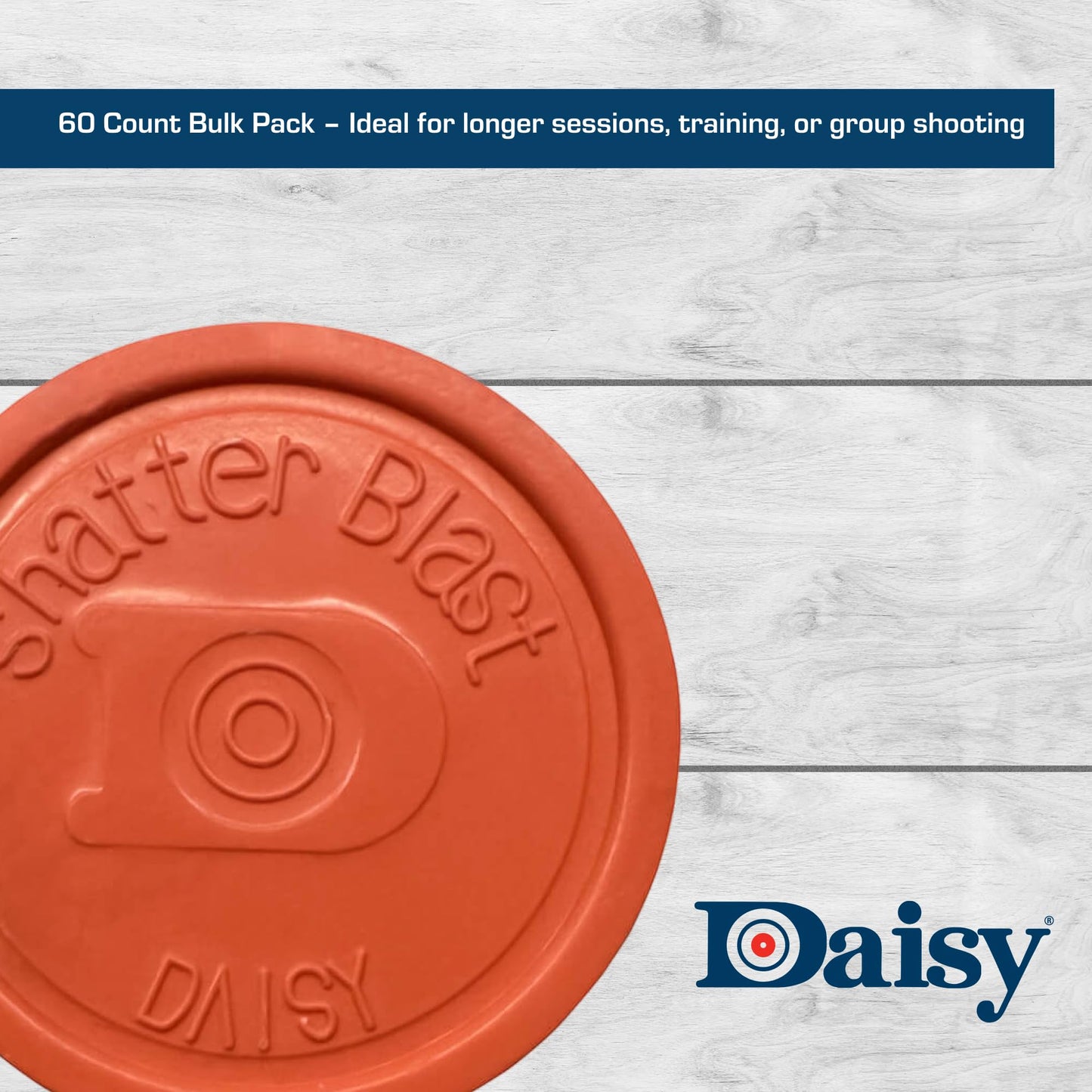 Daisy, Shatterblast Refill Disks, 60 Pack, Daisy's Shatterblast Breakable Targets are Interactive Hunter Orange, Non-Toxic