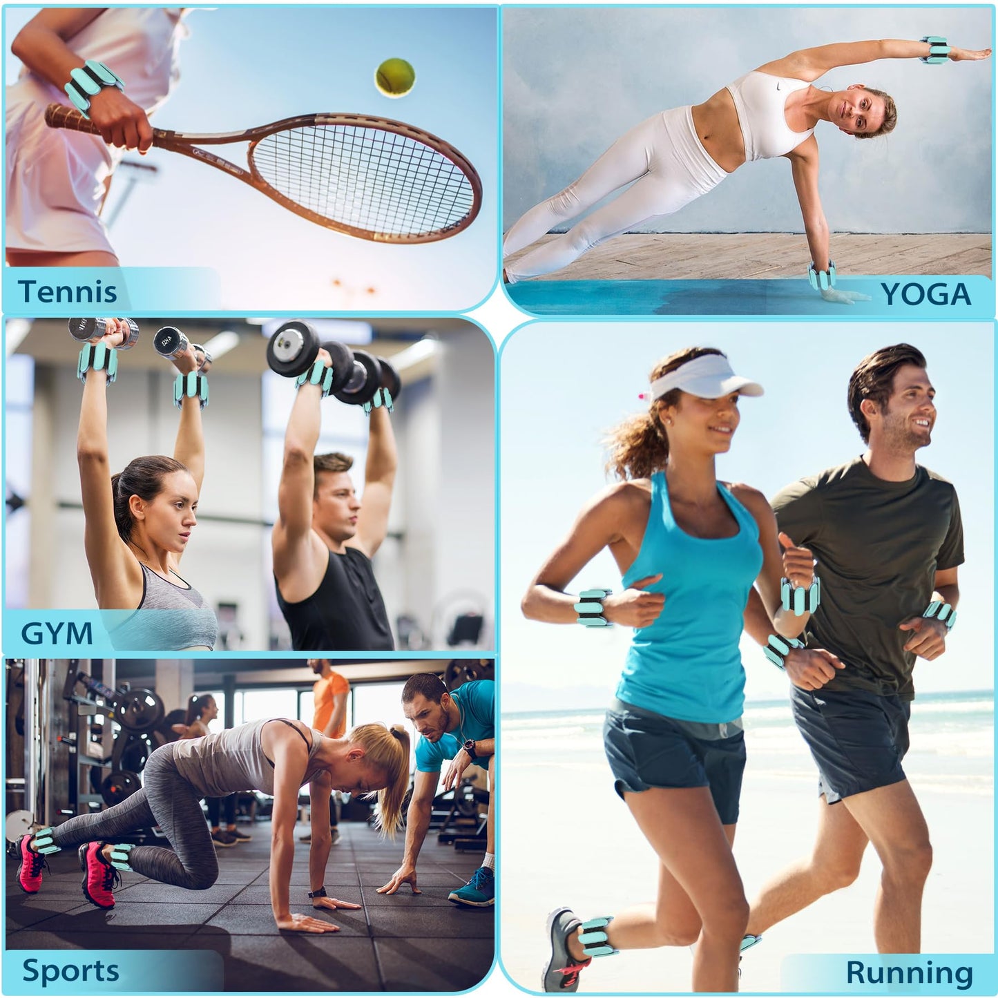 Hand Weights for Women - 1lb Arm Weights for Pilates, Silicone Adjustable Hand Weights for Women & Men, Set of 2 (1 lb Each), Ideal for Pilates Gym, Fitness, Workout, Walking, Jogging (1 Pair, Green)