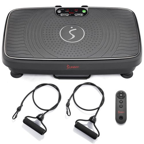 Sunny Health & Fitness FITBOARD Premium 2D Total Body Shaker Platform for Toning, Sculpting & Recovery, Vibration Plate Exercise Machine with Dual Resistance Bands & Wireless Remote – SF-VP822056