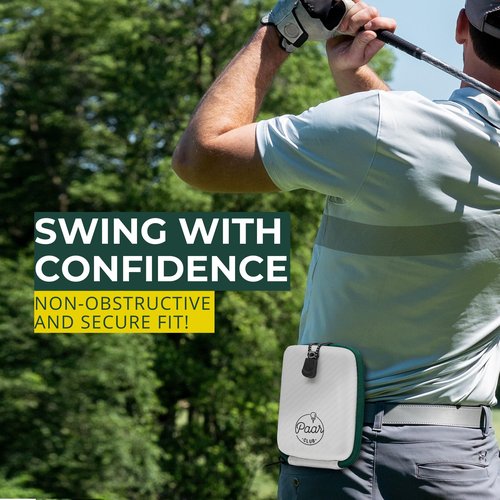 PAAR CLUB White Golf Range Finder Case - 100% Compatible with Most Rangefinders Brands: Bushnell/Callaway/TekTek/Bluetees - Hard Shell Case w/Carabiner + Belt Clip