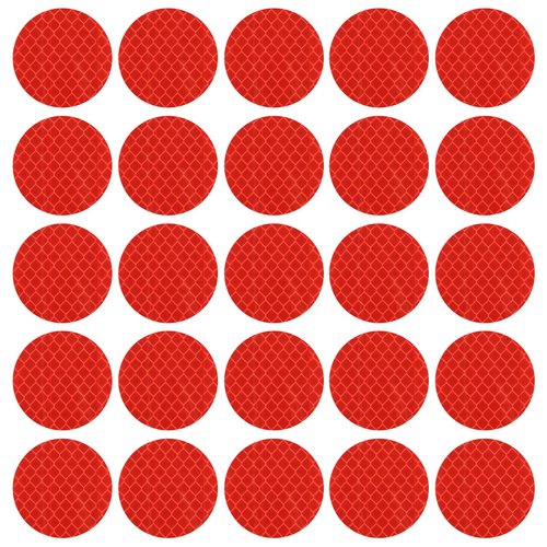 PATIKIL Reflective Stickers, 30 Pcs Safety High Visibility Reflective Sticker Waterproof Driveway Reflectors for Bicycle, Motorcycle, Red (Round)