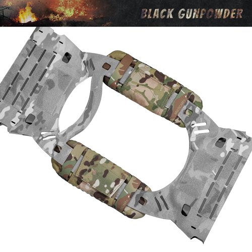 Black Gunpowder Tactical Shoulder Pads 3D Breathable Honeycomb Cooling Pads (MC Camo,1 Pair)
