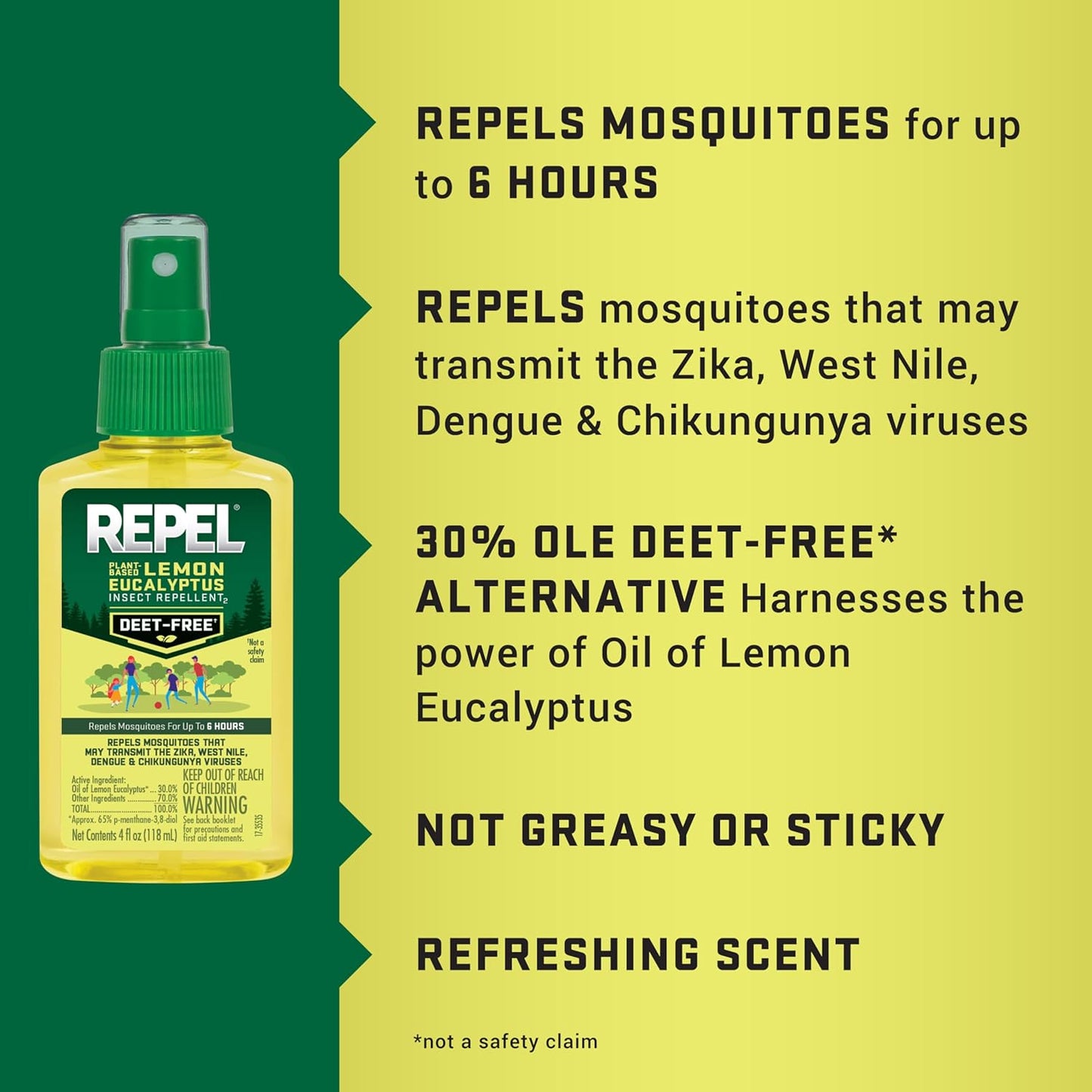 Plant-Based Lemon Eucalyptus Insect Repellent Spray - Mosquito Defense, 4 oz (Pack of 2)