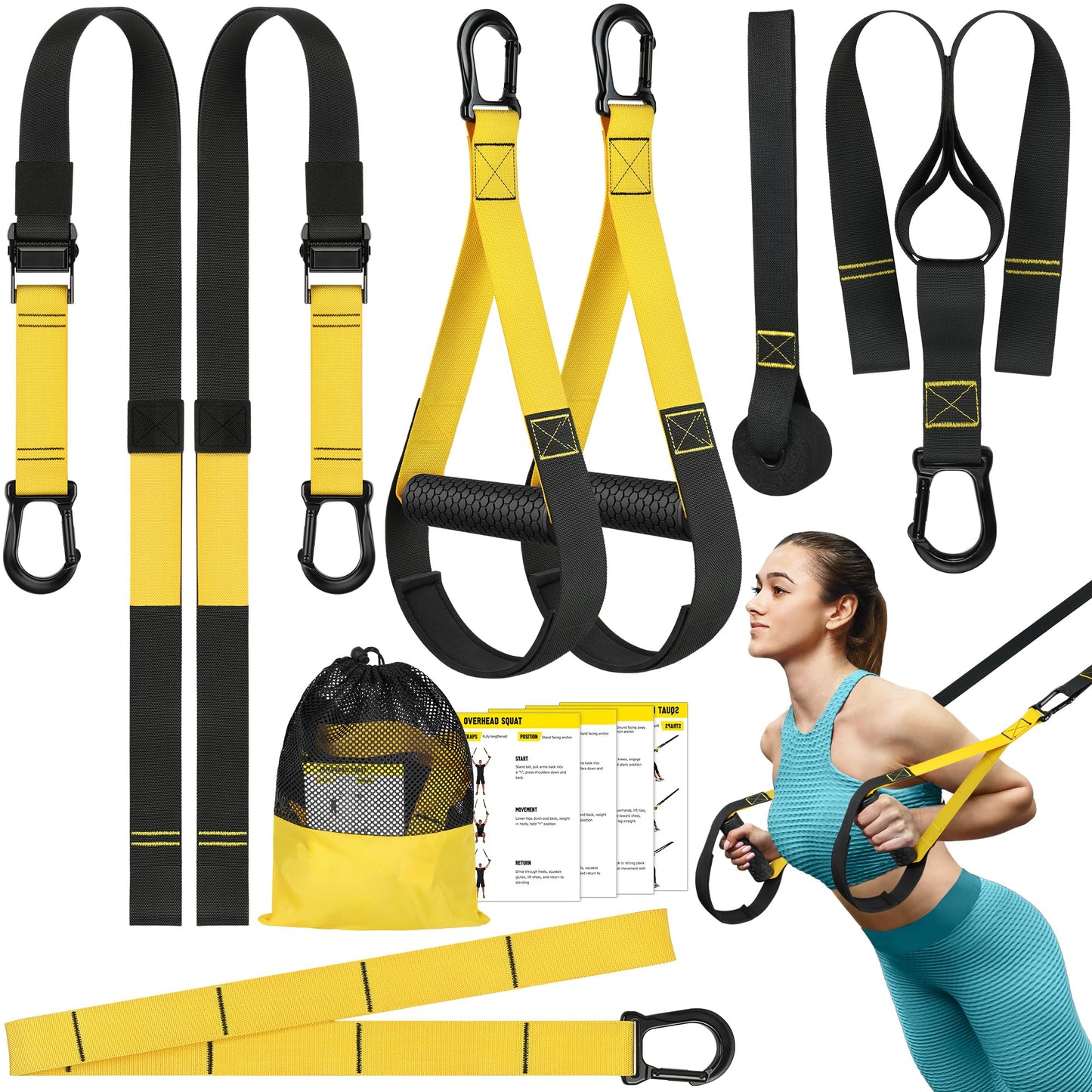 Home Resistance Training Kit - Bodyweight Resistance Bands with Handles, Door Anchor, Fitness Straps for Full-Body Workout, Heavy Duty Exercise Bands for Home Gym