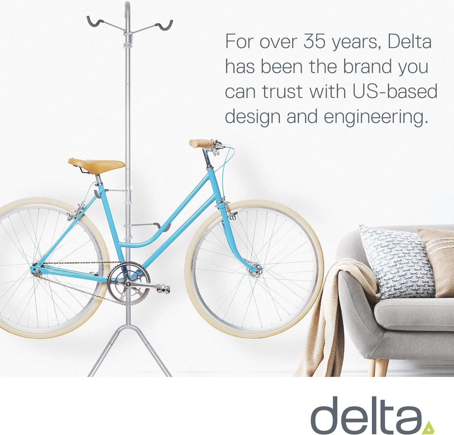 Delta Cycle Michelangelo 2 Bike Storage Rack - Gravity Fully Adjustable Bike Rack Garage For Road, MTB, and Hybrid Bicycles - Vertical Bike Rack Holds Up To 80 lbs