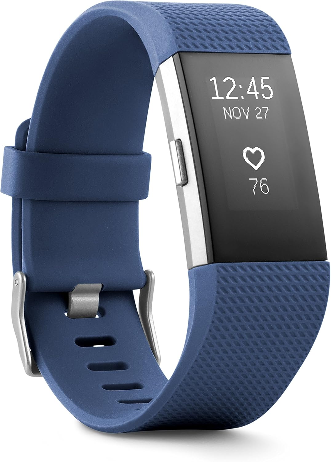 Fitbit Charge 2 Heart Rate + Fitness Wristband, Black, Large (US Version), 1 Count