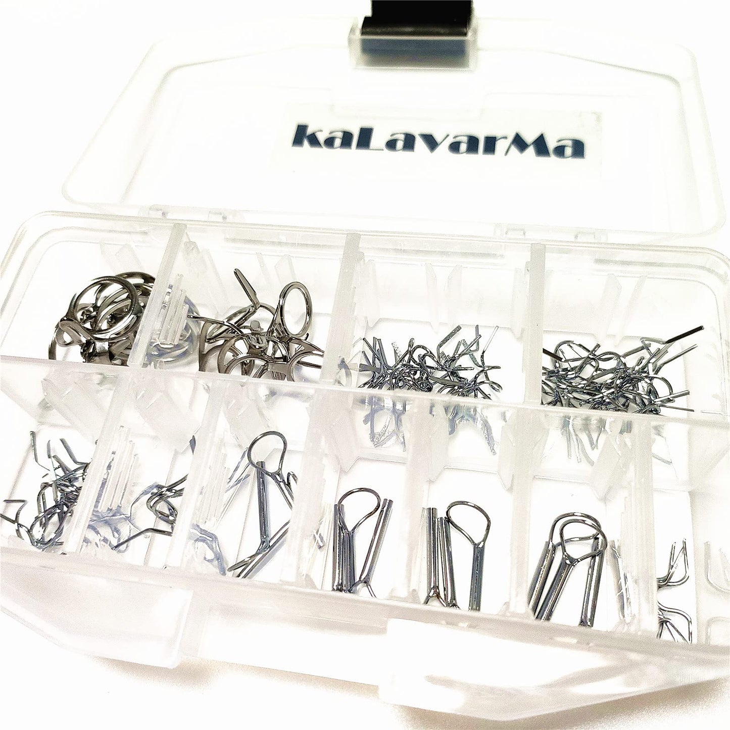 Kalavarma Fly Fishing Rod Repair Guide Kit Classic Fly Rod Wire Loop Fly Tops Sliver,Black,Gun Smoke Color (White)