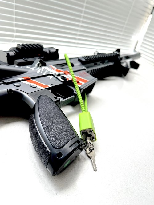 Lockforall Cable Gun Locks with Keys - Keyed Different 15" Cable Gun Safe Lock for Pistols, Rifles, and Shotguns, Home and Storage Firearm Locking and Safety, 15" * 4 Keyed Different Color