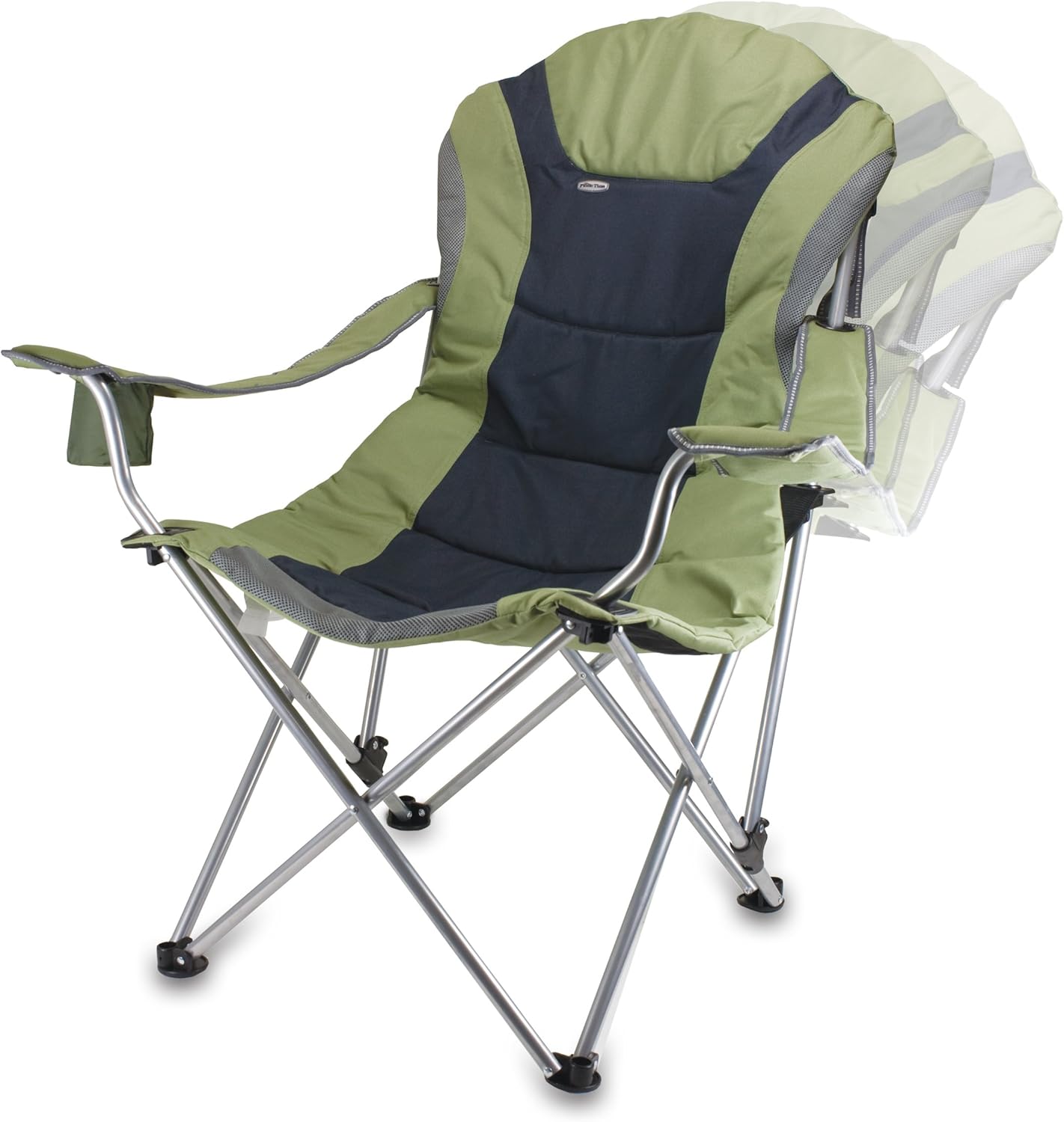 Picnic TIME Reclining Camp Chair, Beach Chair for Adults, Sports Chair with Carry Bag
