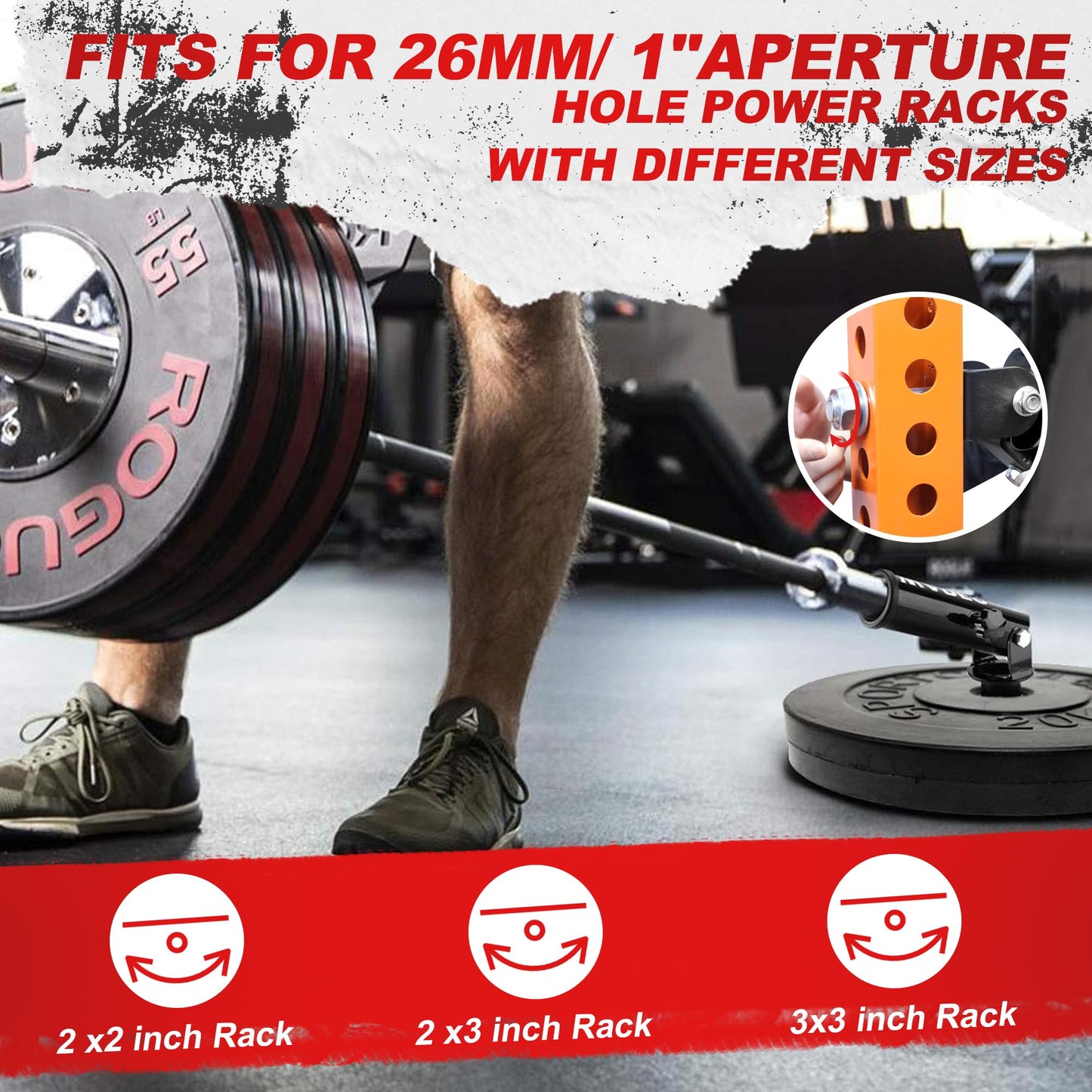 AHTAPFON T-Bar Row Landmine Attachment for Rack Mounted,Heavy Duty Row Platform for 2″ Barbell,Landmine Base-360°Rotation for 2x2"＆2x3"＆3x3" Rack