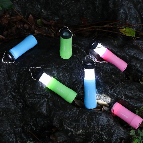 EverBrite 2-in-1 Mini Lanterns and Flashlights with 3 Modes, 2 Pack Portable Outdoor LED Zoomable Torches, Camping Essentials for Hurricane, Hiking, Night Walking, Emergency