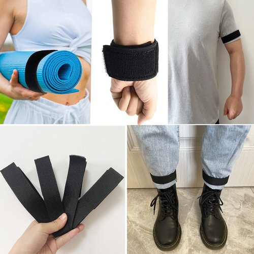 Black Boot Straps Elastic Military Boot Blousers Boot Bands for Cowboy Boots, Adjustable Tactical Military Blousing Straps for Hunting Gardening Hiking Cycling Fishing Army Uniforms, 30*3cm, 4pcs