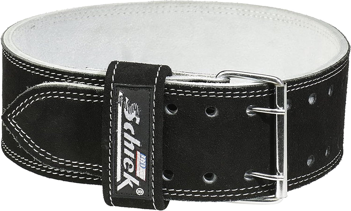 Schiek Sports Leather 6010 Competition Power Lifting Belt - 9 mm Suede Leather Gym Belt - Weightlifting Belt