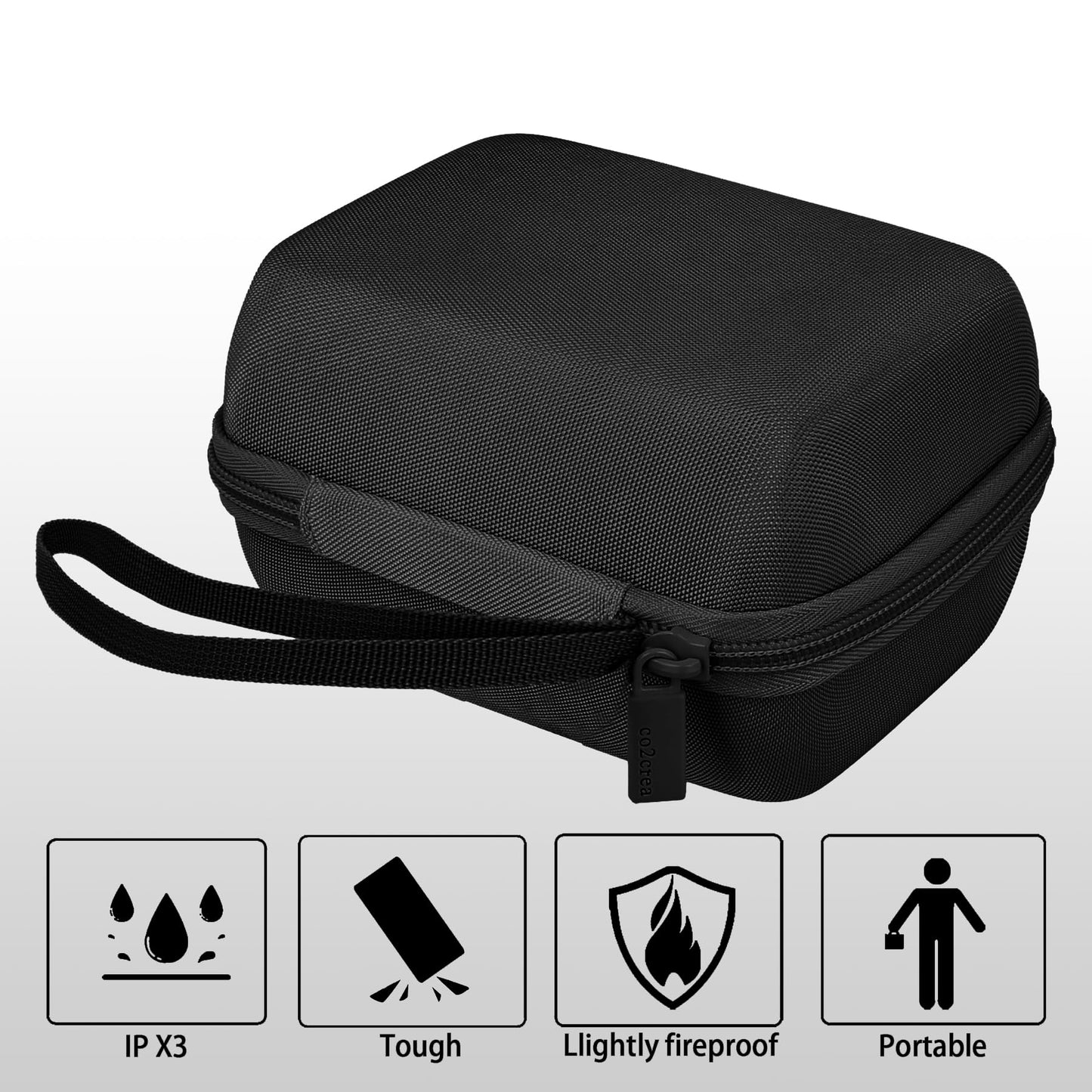 co2CREA Hard Case Replacement for OMRON Evolv Bluetooth Wireless Upper Arm Blood Pressure Monitor BP7000 HEM-7600T-BK (Black Case)