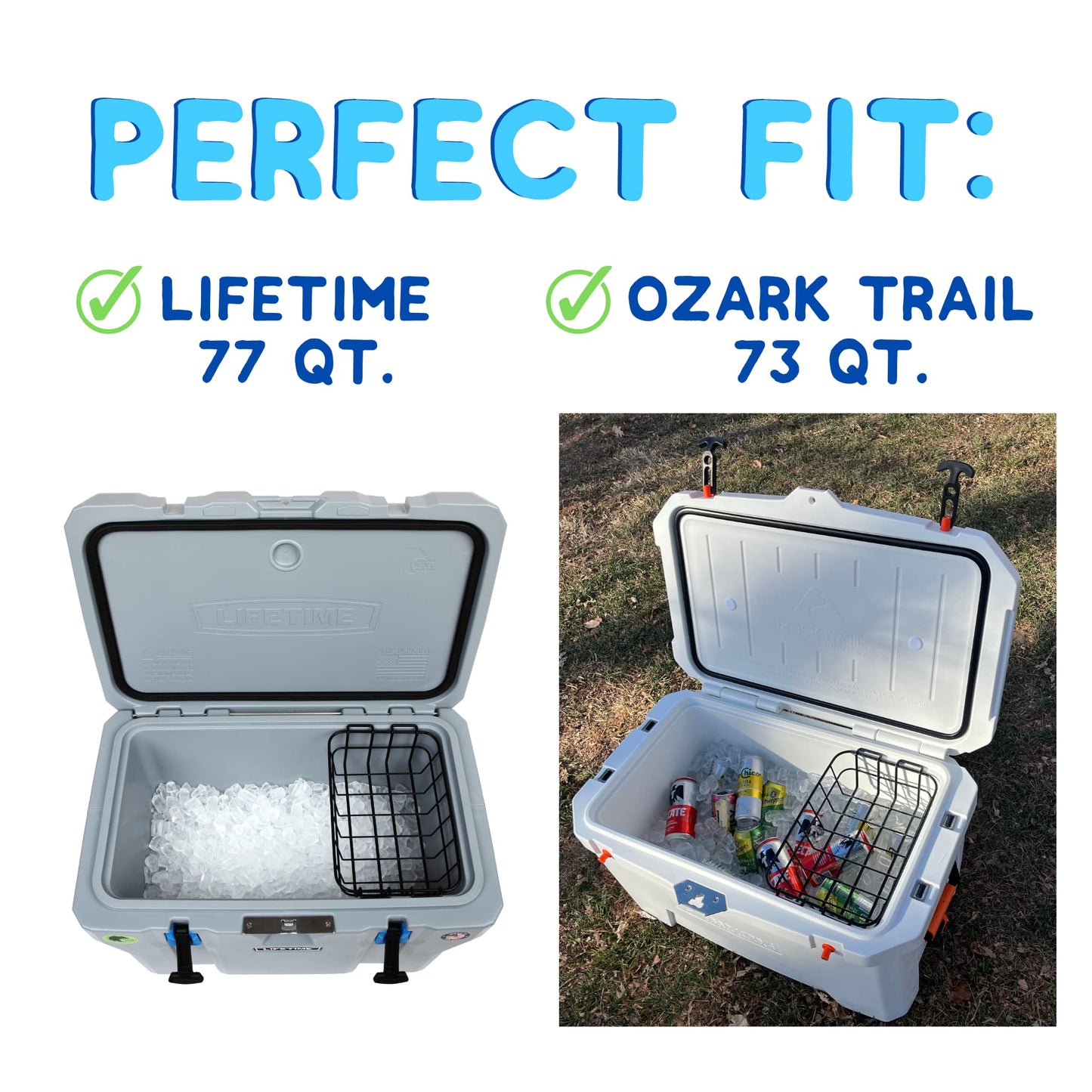 Above Sea Level Accessory Pack for Lifetime 77 Qt - Cooler Basket and Cooler Net - Lifetime Cooler Accessories - Ozark Trail Cooler Accessories