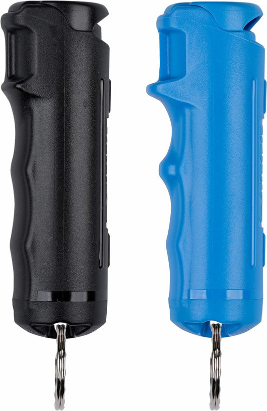 SABRE Pepper Gel Kit with Blue Water Practice Spray, 25 Bursts, Maximum Strength, Gel Is Safer, Ergonomic Finger Grip, Fast Flip Top Safety, Comes With A Blue Water Practice Spray Canister