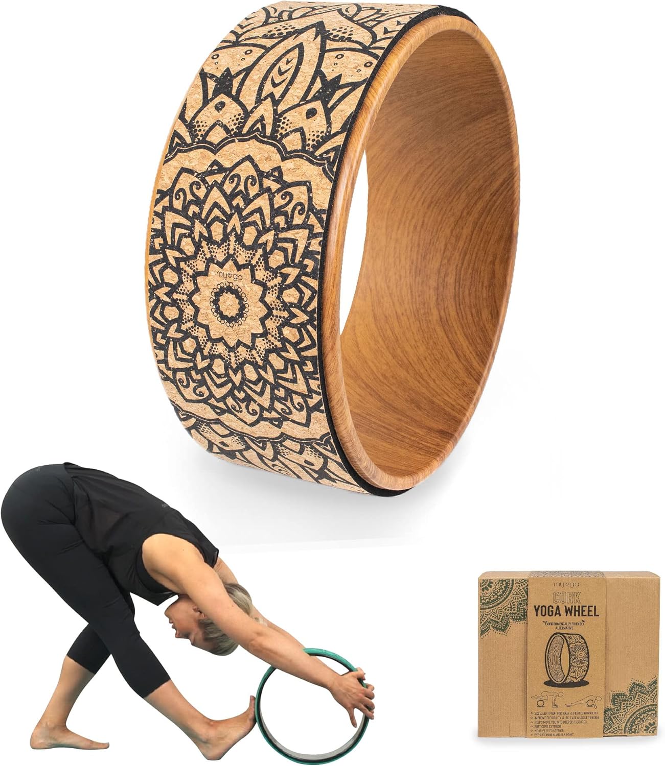 Myga Yoga Wheel,Exercise Prop for Back Pain, Yoga Poses, Pilates, Stre ...