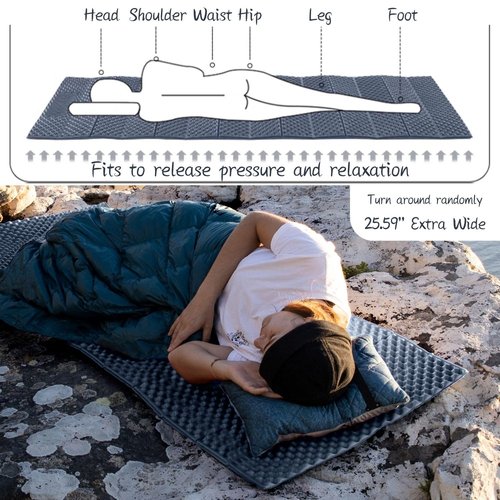 Naturehike Sleeping Folding Pad, Ultra-Long 78.74" Foam Camping Pads for Hiking, Ultralight Foam Mattress Camping, Waterproof Soft Mat for Adults, Outdoor Backpacking, Includes Storage Bag (Blue)