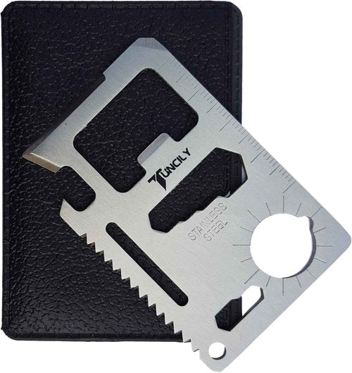 11-in-1 Survival Credit Card Multitool - Silver Wallet Tool, Tactical Utility & Bottle Opener | Perfect Gift for Any Occasion