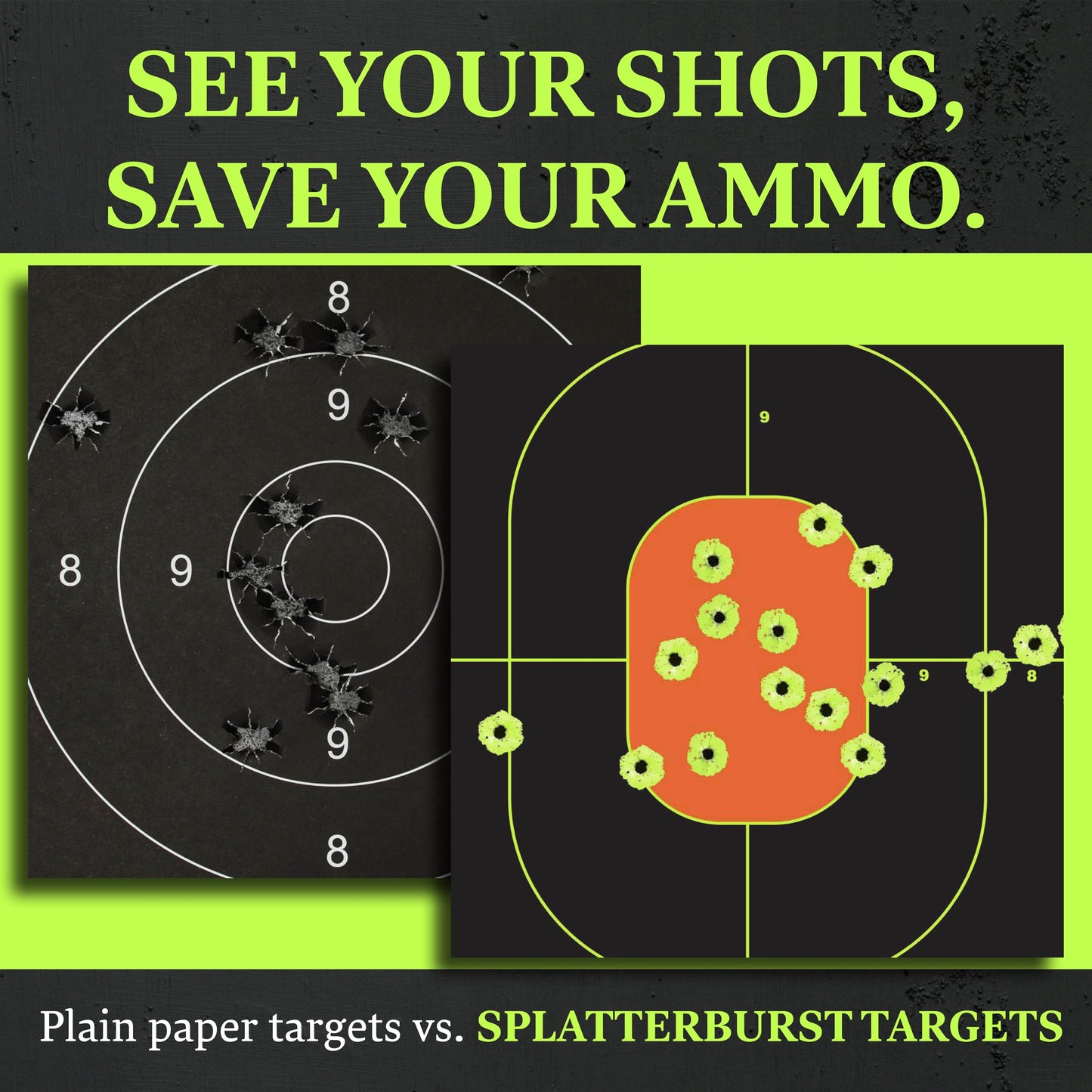 Splatterburst Targets - 8 x 12 inch Adhesive Mini Silhouette - Stick & Splatter Shooting Targets - Gun - Rifle - Pistol - Airsoft - BB Gun - Pellet Gun - Air Rifle (25 Pack)
