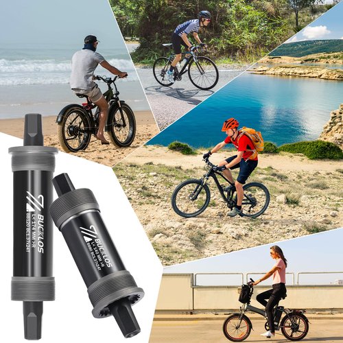 BUCKLOS Bike Square Taper Bottom Bracket - 68/80/90/100/110/120x110.5 113 116 118 122.5 127 140 152 156 166 174mm Bicycle BSA Brackets for Mountain/MTB/Road/Fat Bike/Ebike