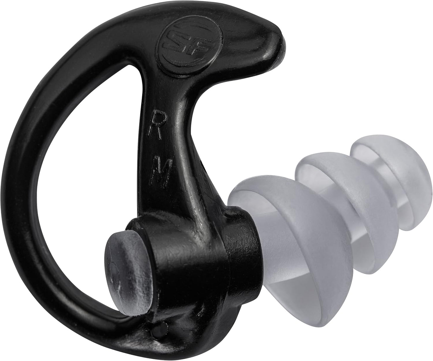 SureFire EP5 Sonic Defenders Max Full-Block Earplugs, triple flanged design, reusable, Black, Large