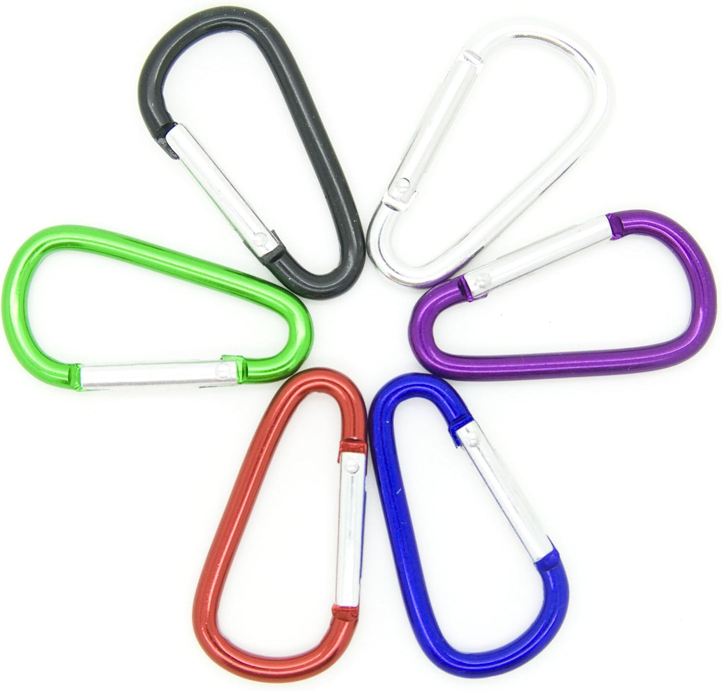 100pcs Aluminum Carabiner Clip Key Chain Key Ring 1-7/8 (Assorted Color) by OnDepot