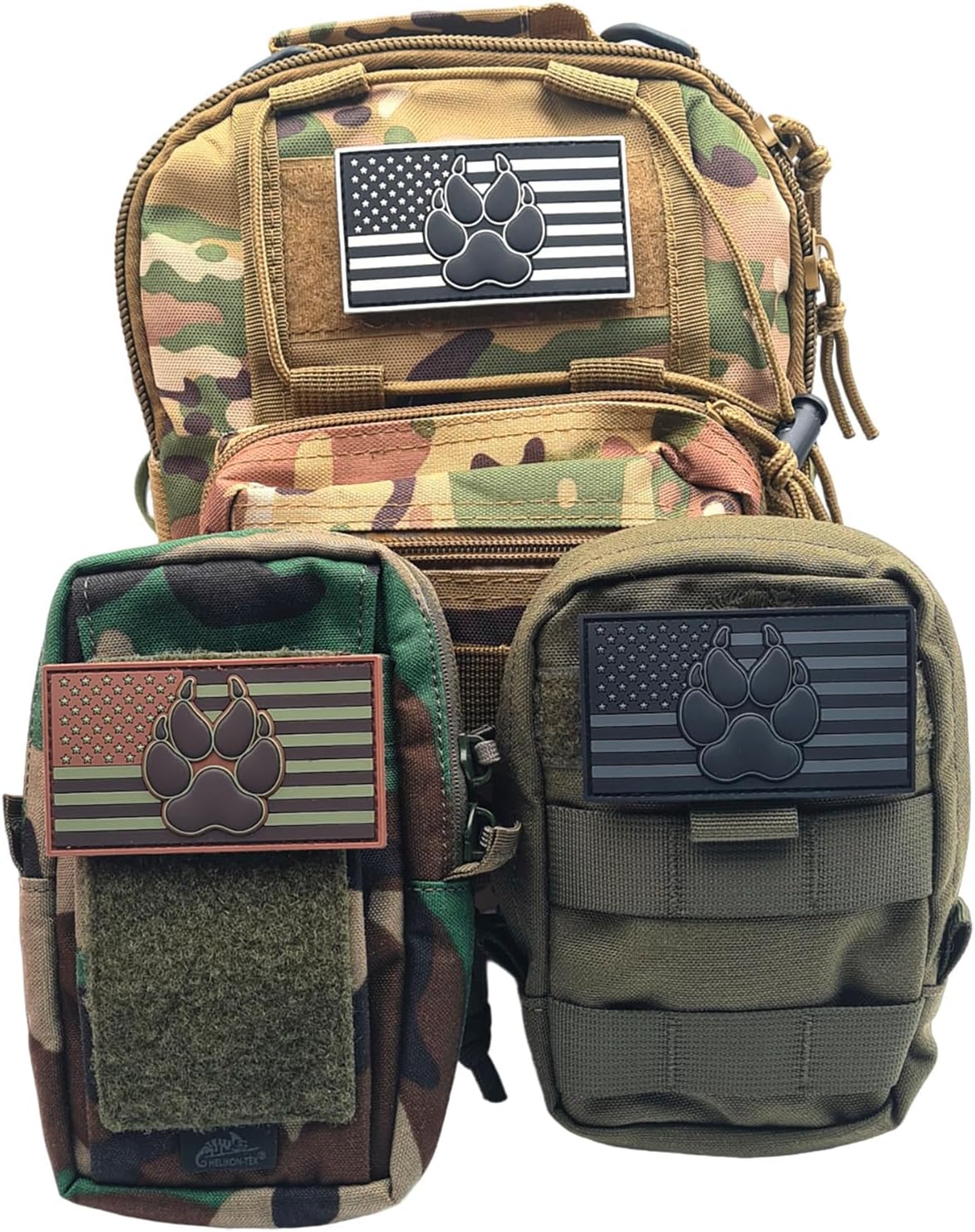 American K9 Patch Tactical PVC Badge Compatible with Velcro Dog Patches for Harness - Service Dog Patches, K9 Patches, Dog Vest Patches, Patches for Hats (Black White - Glow Dark)