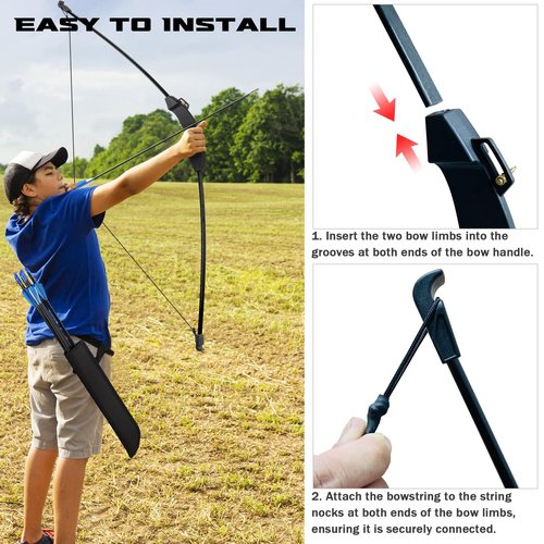 DAUPAN Bow and Arrow for Kids 8-12 10-12 12-14, 45" Youth Archery Set, Bow and Arrows Set for Adults & Teens - Beginner Longbow Toy for Indoor & Outdoor Practice