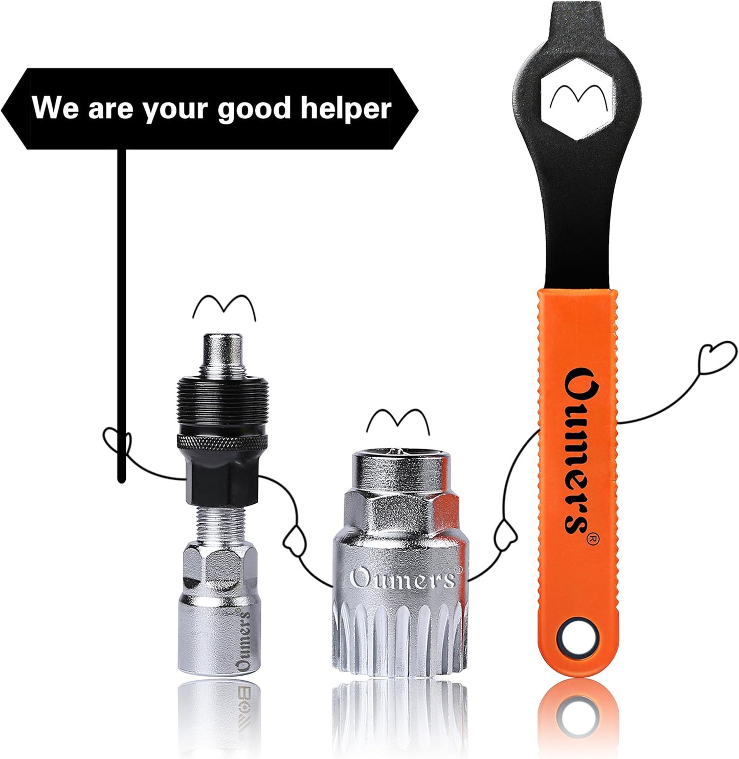 Oumers Bike Crank Extractor/Arm Remover and Bottom Bracket Remover with 16mm Spanner/Wrench. Professional Bicycle Repair Tool Kit