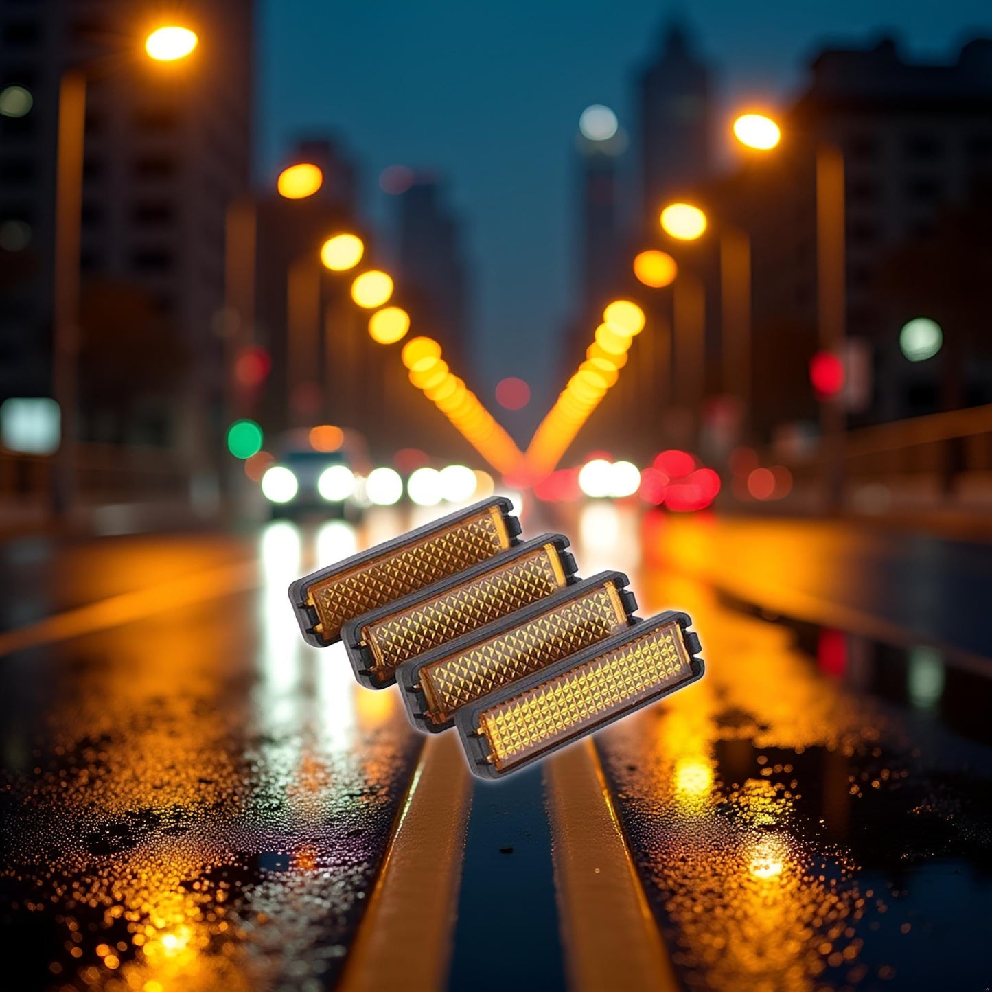 4 Pieces/Set Yellow Bike Pedal Reflector Safety Night Cycling Reflective Bike Accessory，Bike Reflectors Lights and Reflectors Accessories