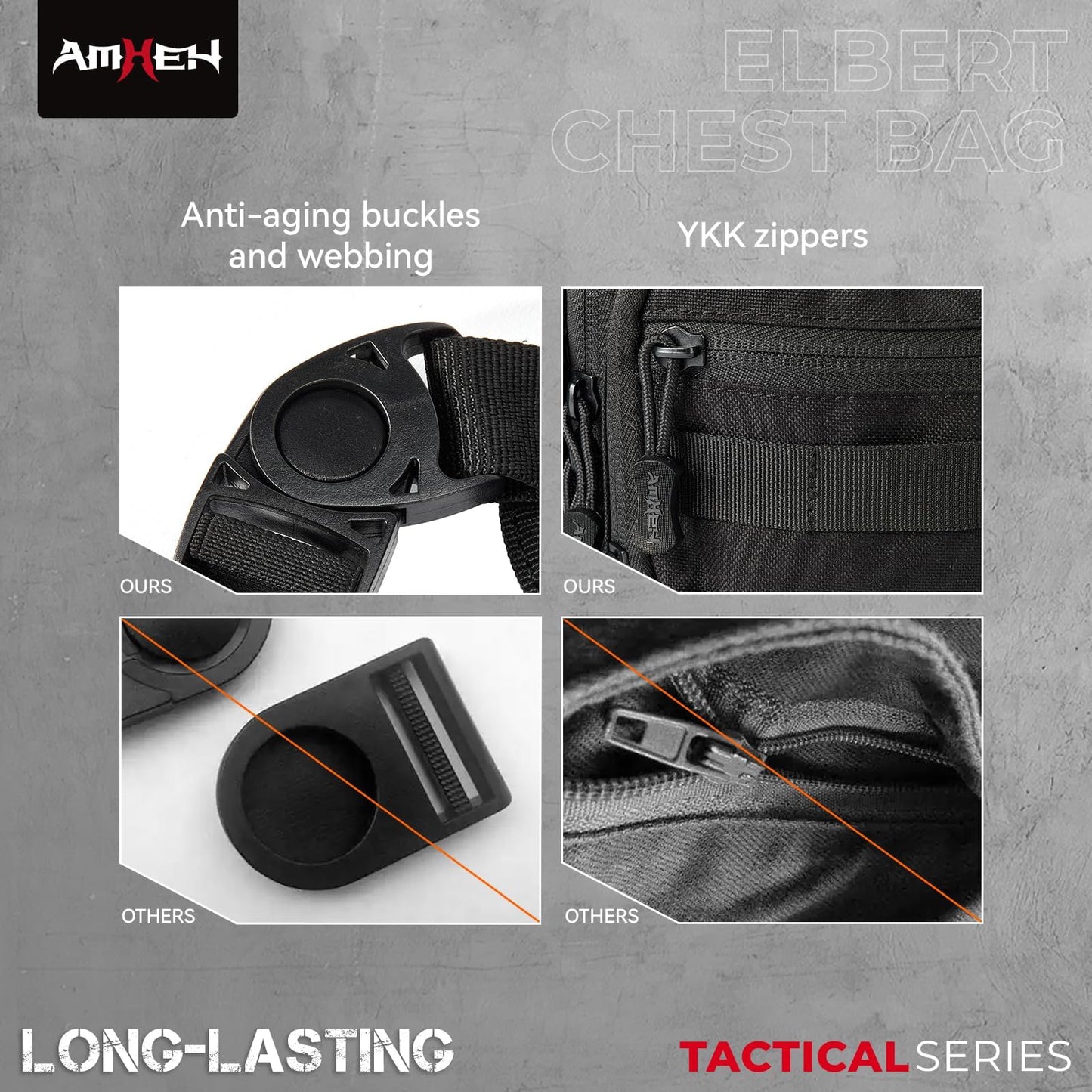 AMHEH Outdoor Tactical Chest Bag for Men Sports Rig Vest with Magazine Pouch Phone Holder Adjustable EDC Travel Pack for Running Hiking (Black)