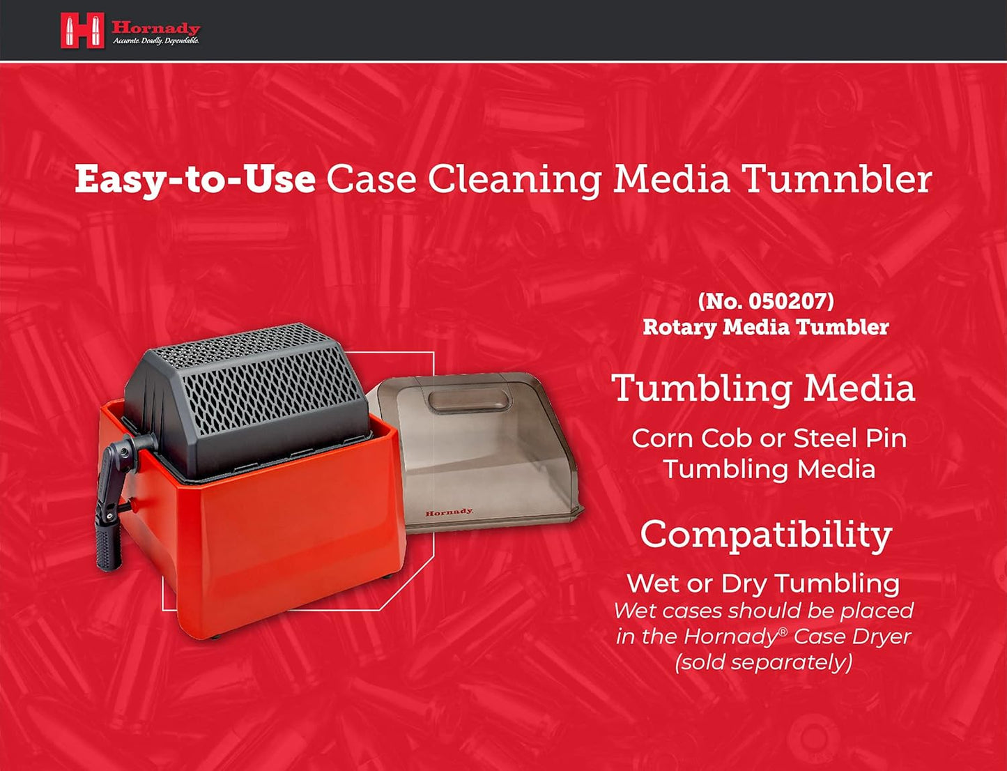 Hornady Rotary Media Sifter 050207 - Efficiently Separate Tumbling Media from Cartridge Cases with Clear Lid & Locking Pin