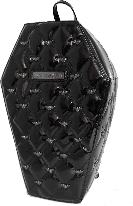 Rock Rebel Mina Quilted Coffin Backpack Black