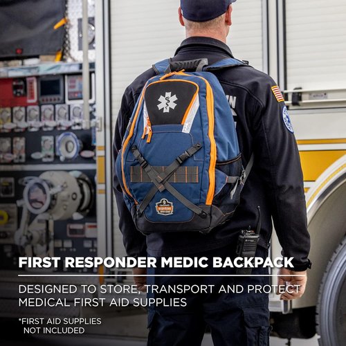 Ergodyne Arsenal 5244 Medic First Responder Trauma Backpack Jump Bag for EMS, Police, Firefighters, Blue