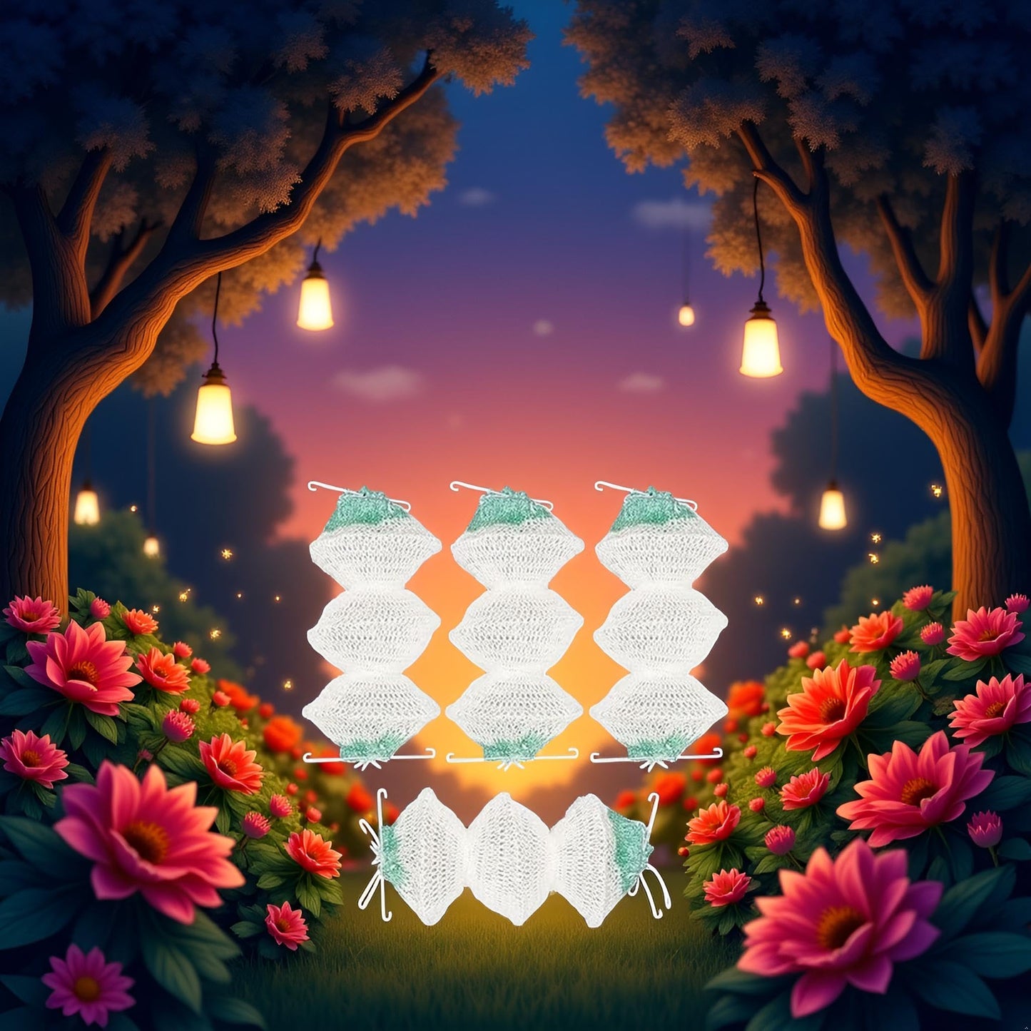 4 Pack Lantern Mantles Bulk Accordion Shape 95 On Attractive Design Double-Clip Three-Layer Gauze Cover Lights and Lanterns