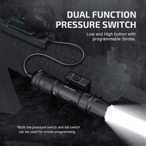 OLIGHT Odin S 1500 Lumens MLOK Rail Mounted Weaponlight Rechargeable Tactical Flashlight with Upgraded Remote Pressure Switch, 250 Meters Throw Distance, IPX8 Waterproof (Black)
