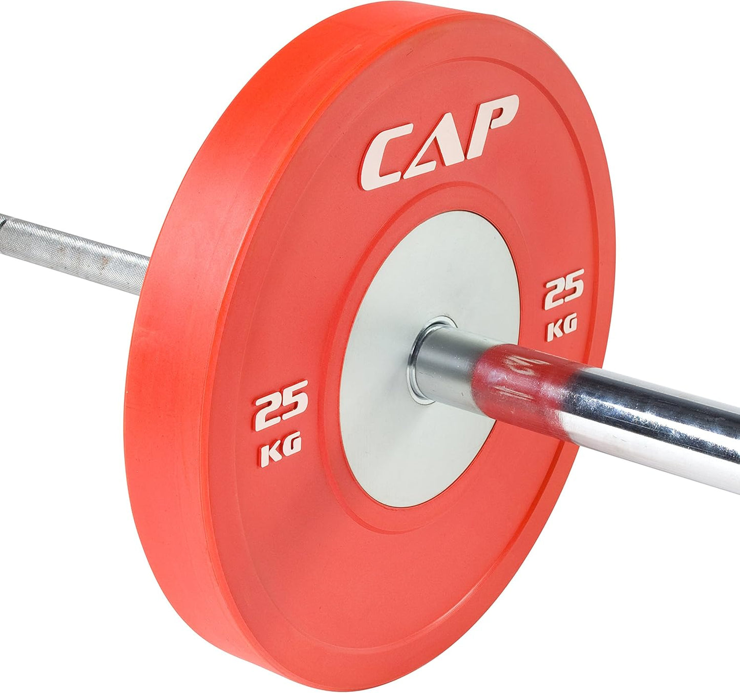 CAP Barbell Olympic Competition Rubber Bumper Plate with Steel Hub (Single), Compatible with 2-Inch Bars