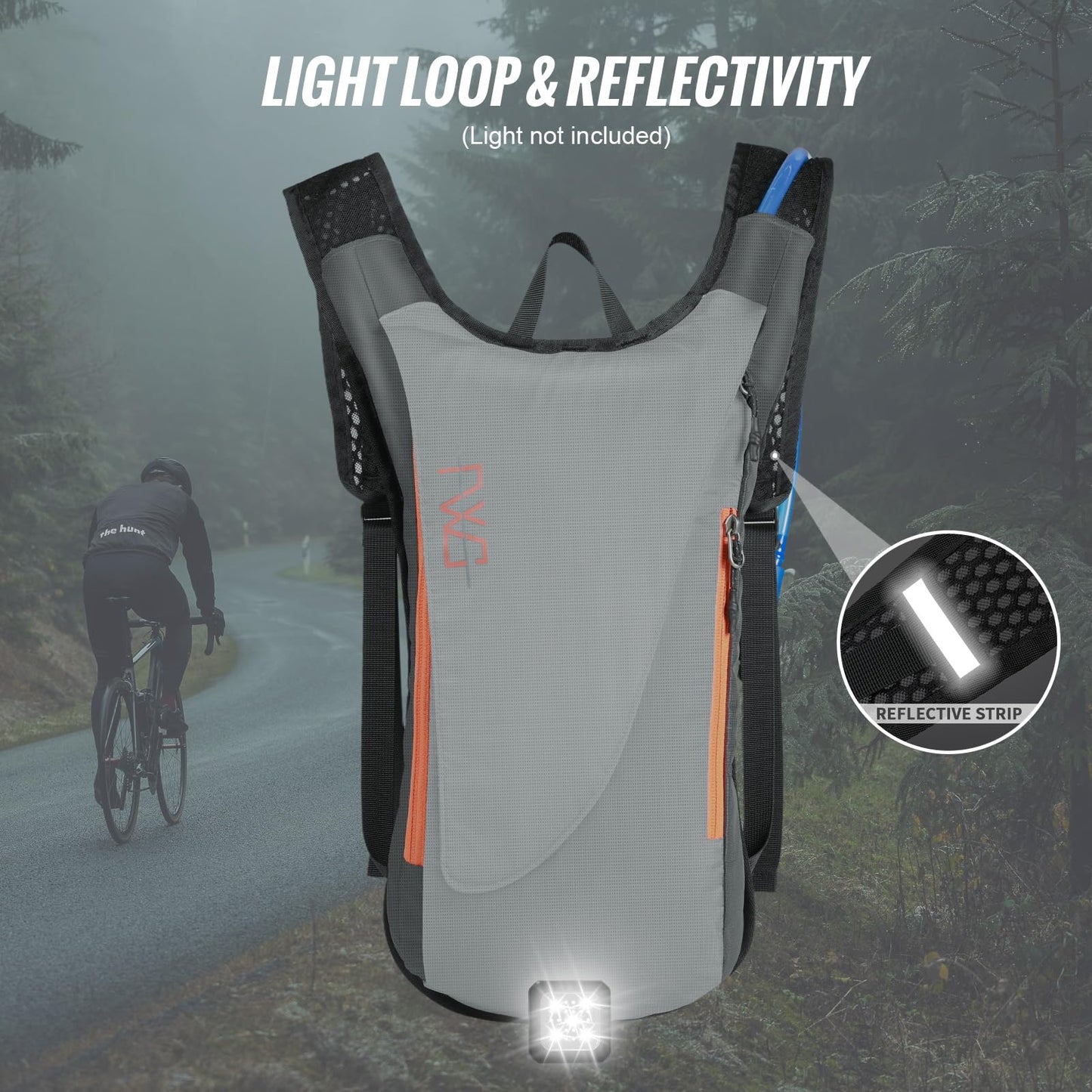 FEIWOOD GEAR Hydration Pack Backpack with 3L PEVA Water Bladder, 10L Lightweight Hydration Water Backpack for MTB Cycling Hiking Running Women Men