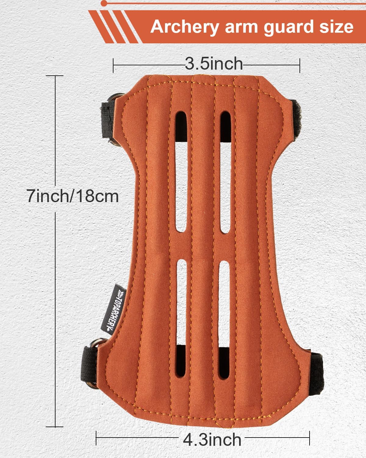 Toparchery Archery 2 Straps Arm Guard & 3 Finger Protective Gloves for Recurve Compound Long Bow Hunting Shooting Brown