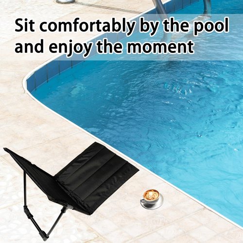 Yewaii Foldable Adult Flip Seat, Foldable Pool Chairs, Portable Outdoor Chair for Poolside, Tailgating, Camping, Sporting Events, Picnic and Beach Chair (Black)